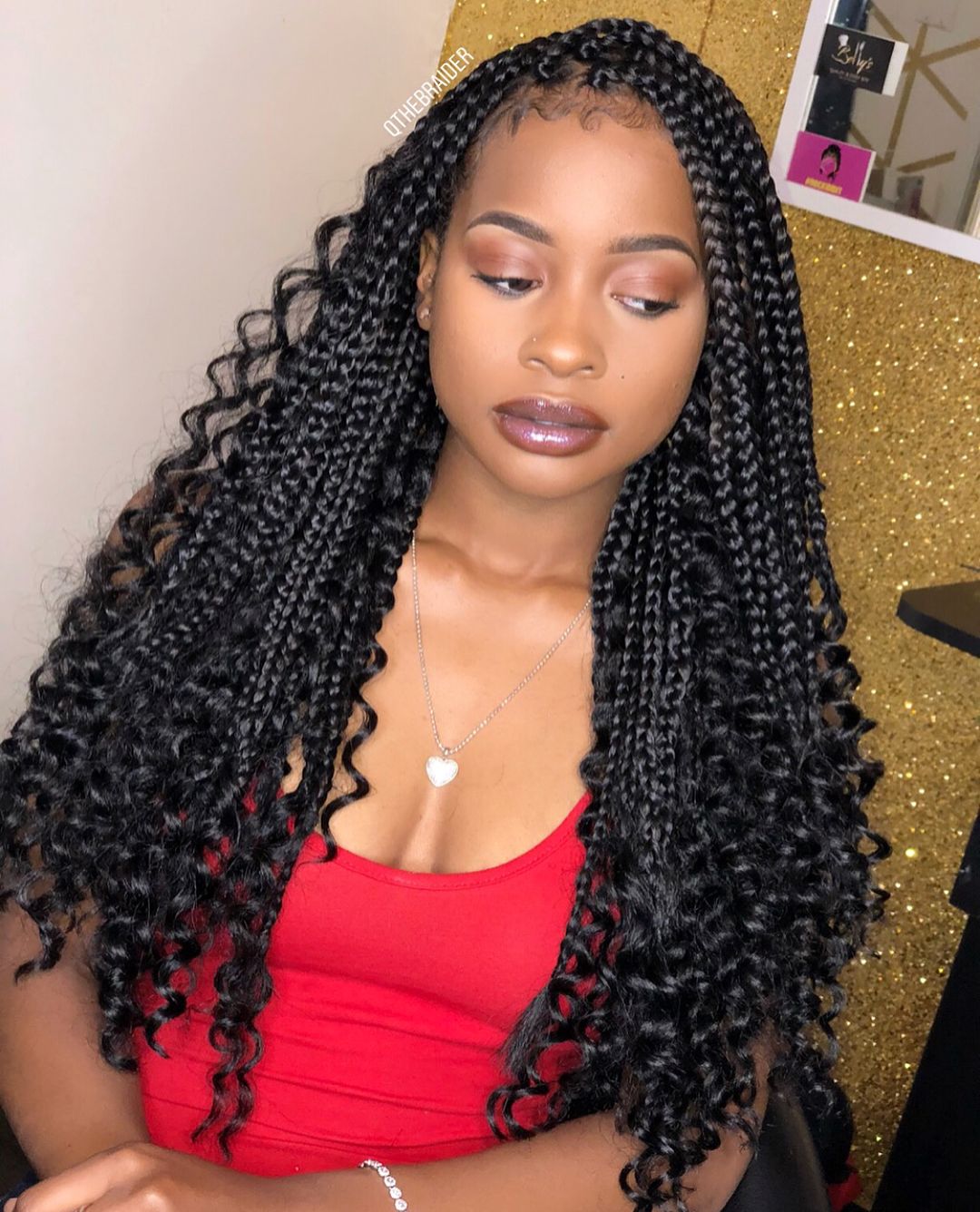 Box Braids with Curls